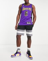 Boys Grade School - Jordan Boys LeBron James Lakers Statement Swingman Jersey - Boys' Grade School Purple/Yellow Size XL