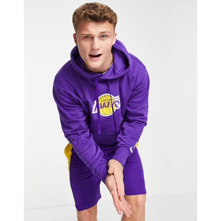 Nike Basketball - NBA LA Lakers - Felpa unisex con cappuccio viola