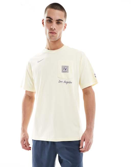 Nike Basketball NBA LA Lakers graphic t-shirt in light yellow