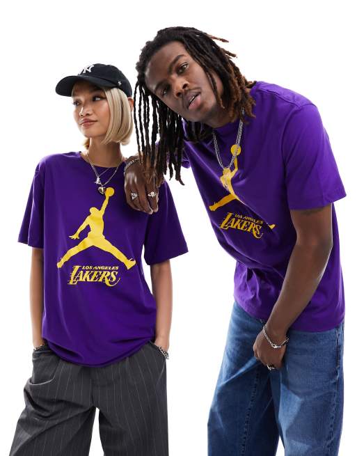 Nike Basketball NBA LA Lakers Infant jordan unisex graphic t-shirt in purple