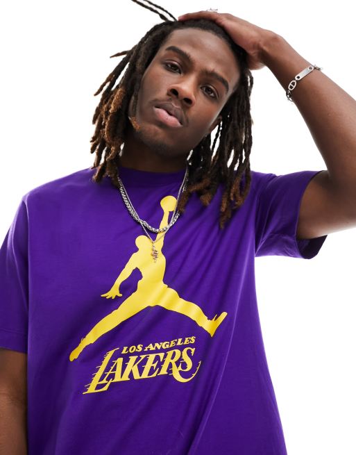 Nike Basketball NBA LA Lakers Jordan unisex graphic t shirt in purple