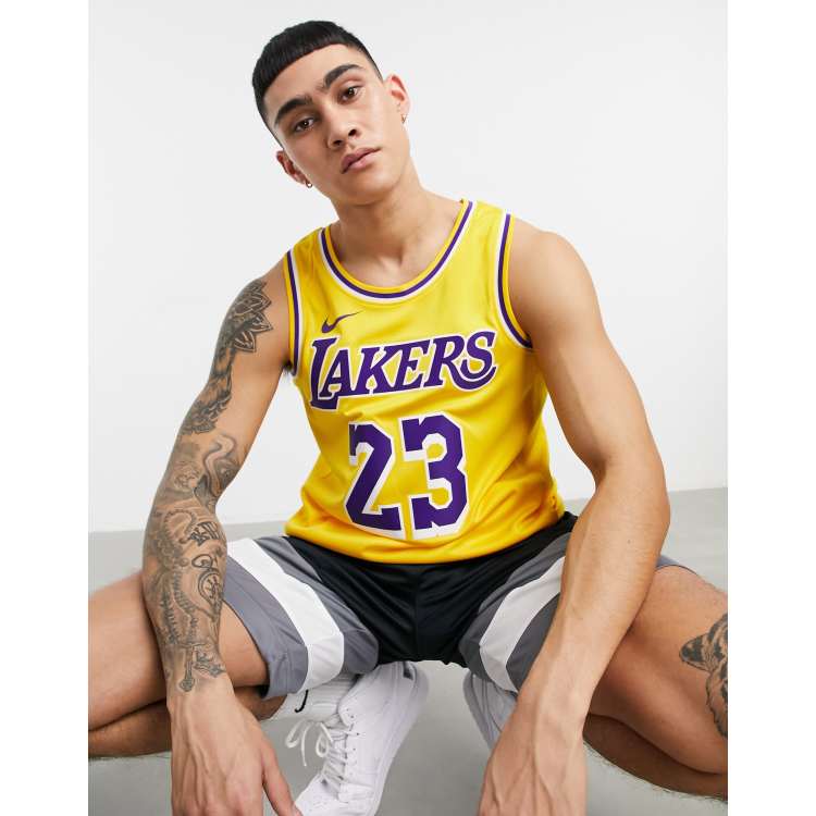 Nike Basketball NBA LA Lakers Lebron James Swingman jersey vest in yellow