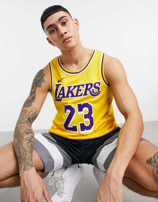 Los Angeles Lakers LeBron James 23 basketball swingman jersey