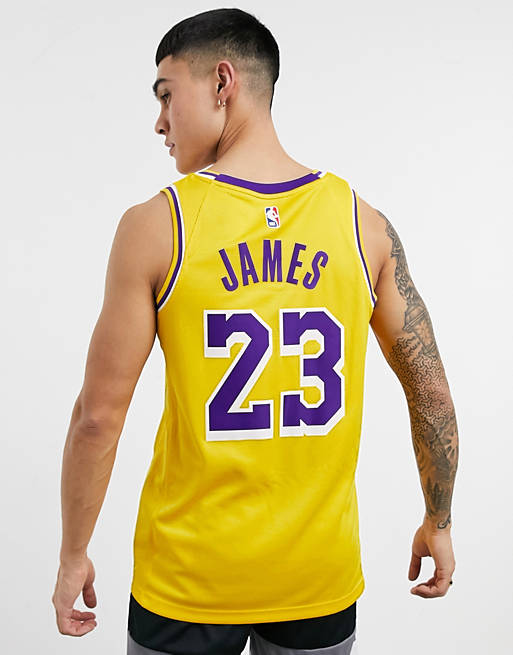Nike Basketball NBA LA Lakers Lebron James Swingman jersey vest in yellow