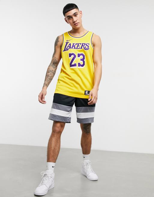 Nike NBA L.A. Lakers LeBron James Icon Edition Authentic Jersey Yellow