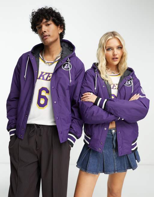 La Lakers NBA Black and White Varsity Jacket