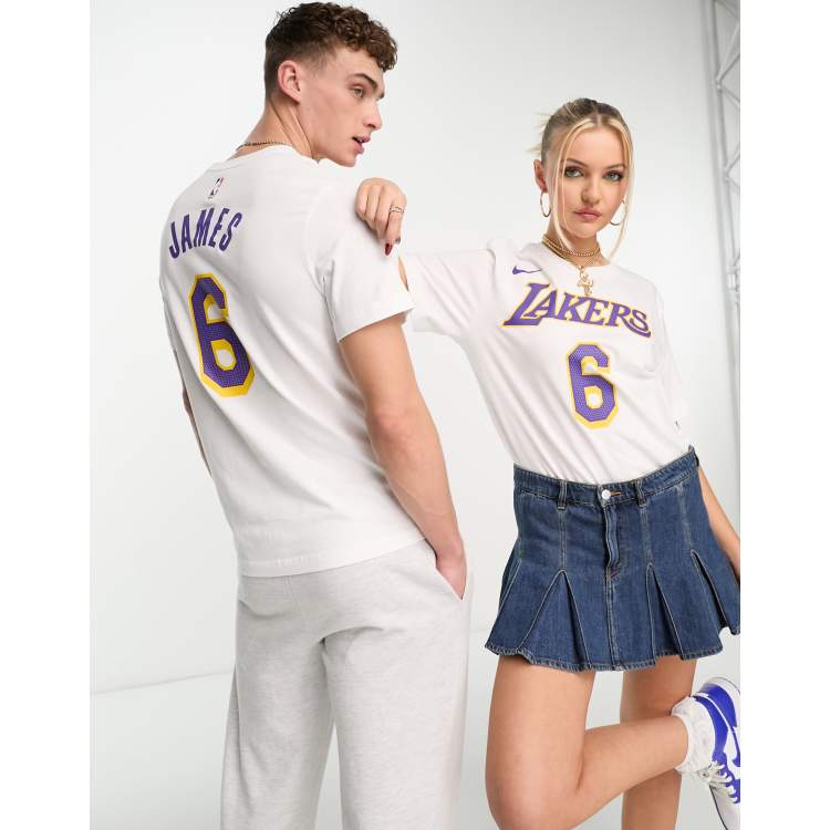 Women's NBA Lakers Oversized Short Sleeve Graphic T-Shirt - White XS