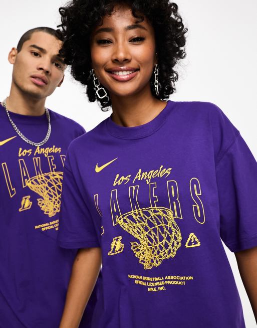 Nike Men's Los Angeles Lakers Block T-Shirt - Purple - L Each