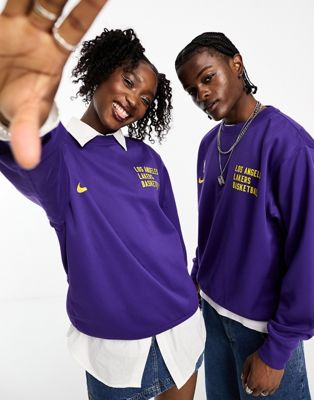 Nike Basketball NBA LA Lakers unisex spotlight graphic sweat in field purple - ASOS Price Checker