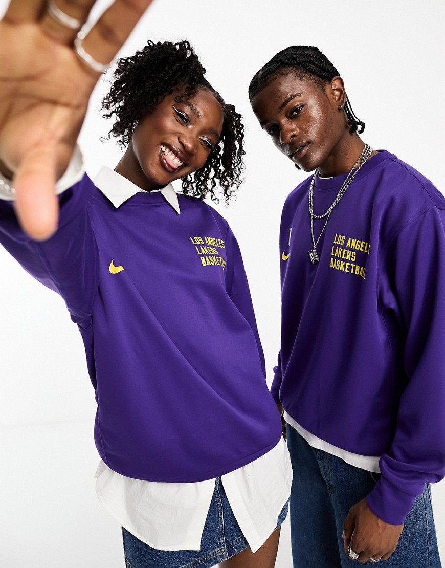 Nike Basketball NBA LA Lakers unisex spotlight graphic sweat in field purple