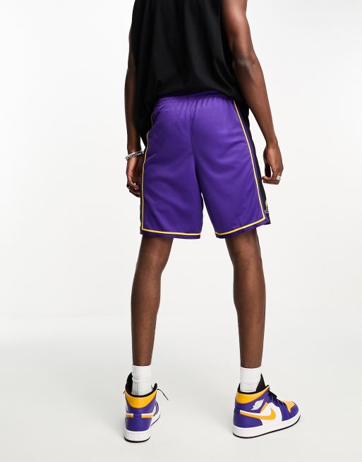 Nike Basketball NBA LA Lakers unisex shorts in purple and black