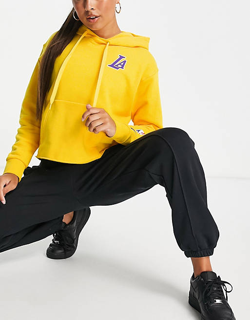 Nike Basketball NBA Lakers fleece hoody in yellow