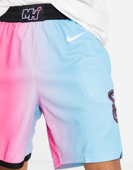 Nike Basketball Nba Miami Heat Basketball Shorts In Rosa Blau Asos