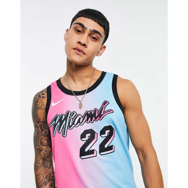 Nike Basketball NBA Miami Heat Swingman jersey in pink/blue