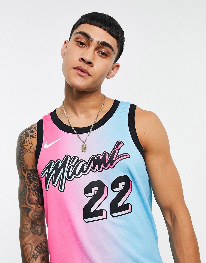 Nike Basketball - NBA Miami Heat Swingman - Pink/blå jersey-Lyserød