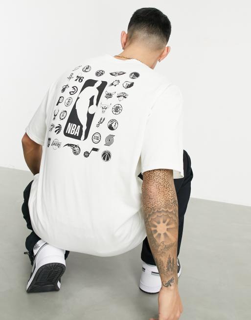 Nike Basketball NBA t shirt in off white