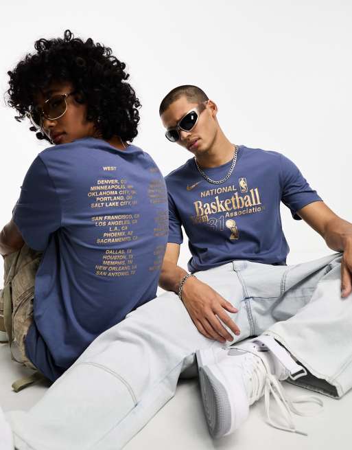 Nike Basketball – NBA Team 31 – Niebieski T-shirt z grafiką na plecach