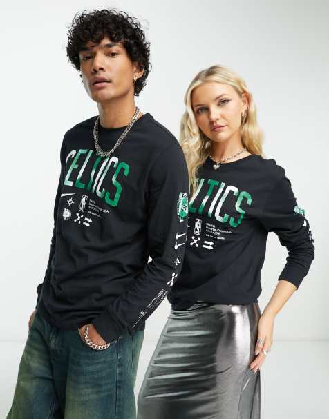 Nike Basketball NBA Unisex Boston Celtics unisex graphic long sleeve backprint t-shirt in black
