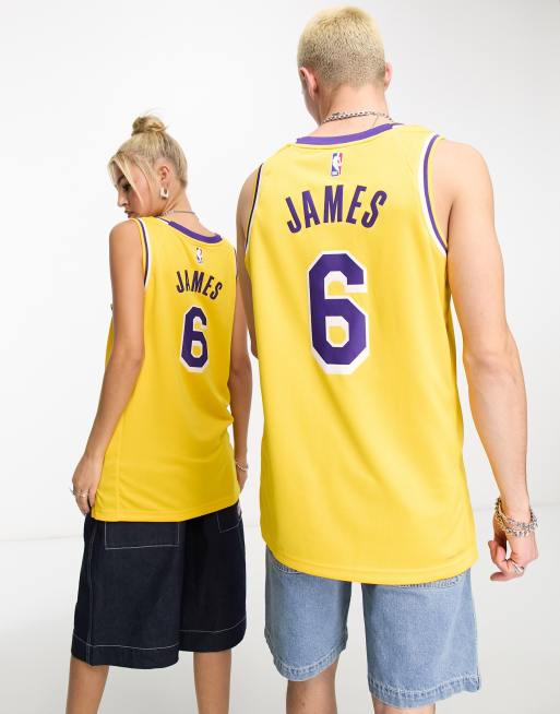 Nike Basketball NBA LA Lakers Lebron James Swingman jersey vest in yellow