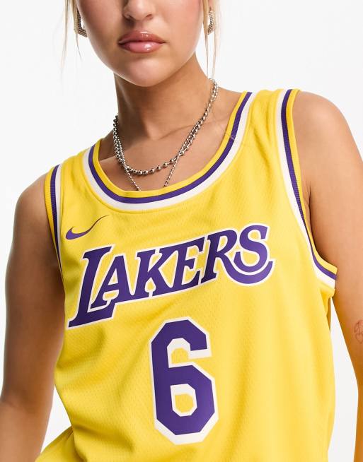 Nike Basketball NBA LA Lakers Lebron James Swingman jersey vest in yellow