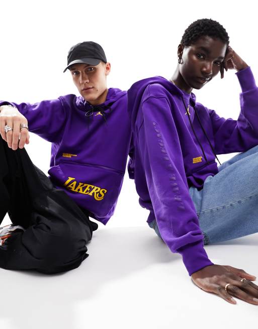 Nike Basketball NBA Unisex LA Lakers logo hoodie in purple