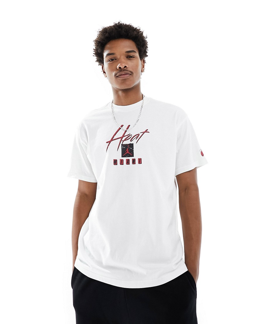 Nike Basketball NBA Unisex Miami Heat graphic t-shirt in white