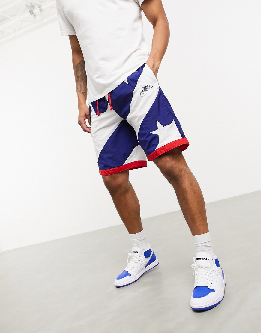 Nike Basketball - Short met retro-print van Amerikaanse vlag-Multi