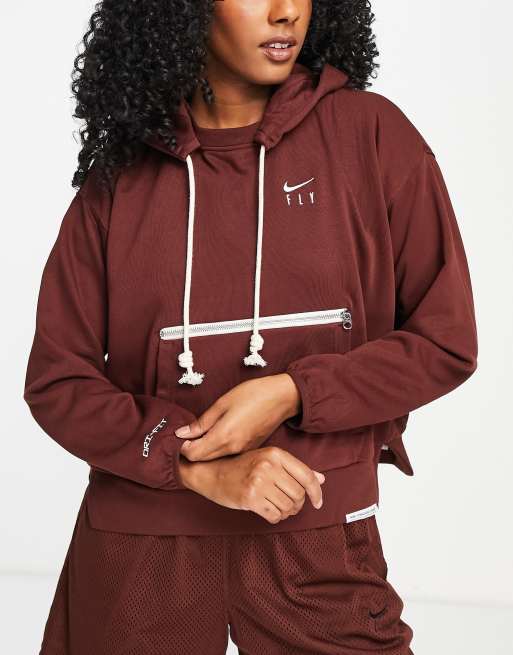 Nike Basketball – Standard Issue – Bronsfärgad huvtröja  