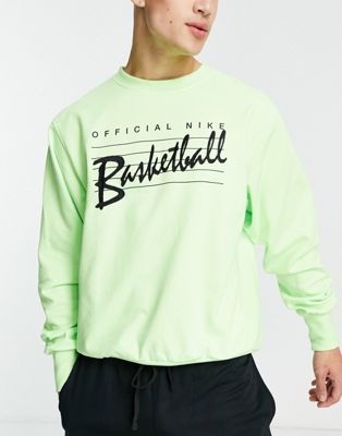 Nike Basketball Standard Issue crew sweat in lime
