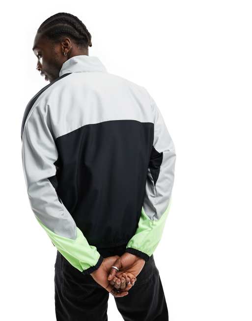 Nike Basketball Starting 5 woven panel jacket in black and grey ASOS