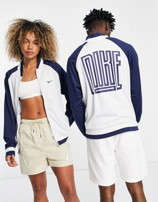 Nike Basketball Starting Five unisex back logo jacket in navy - ASOS Price Checker
