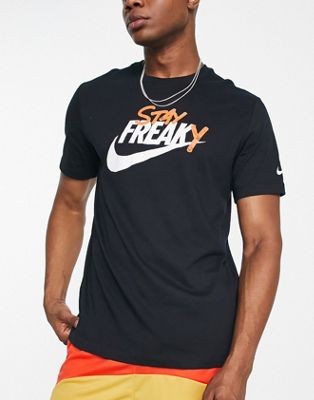 Nike Basketball Stay Freaky printed t-shirt in black - ASOS Price Checker