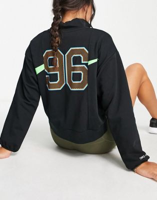 Nike Basketball Swoosh half zip sweatshirt with back print in black - ASOS Price Checker
