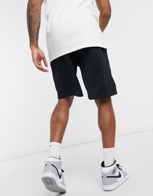 nike swoosh logo shorts in black