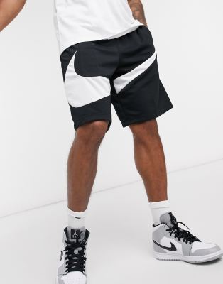 nike swoosh shorts black