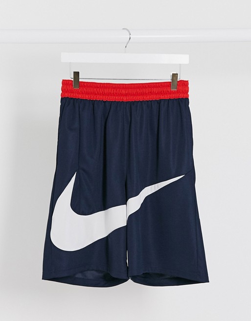 Nike Basketball swoosh logo shorts in navy