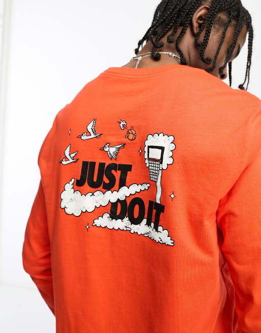 Nike Basketball - T-shirt met lange mouwen en print op de achterkant in rood