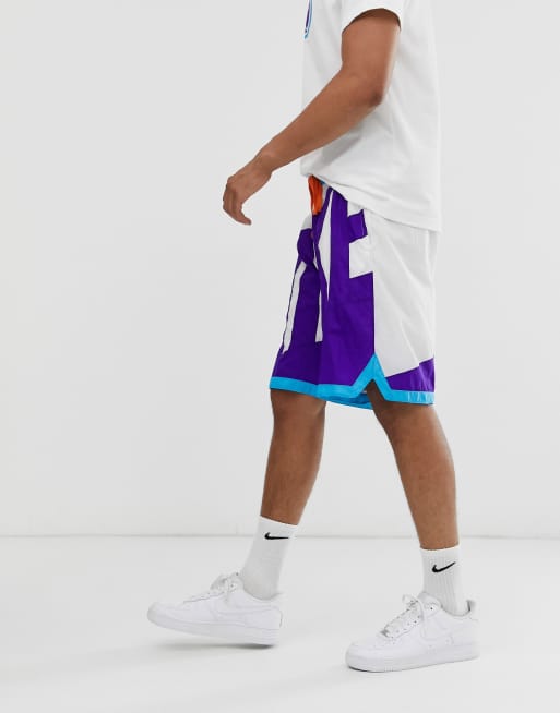 White and purple cheap nike shorts