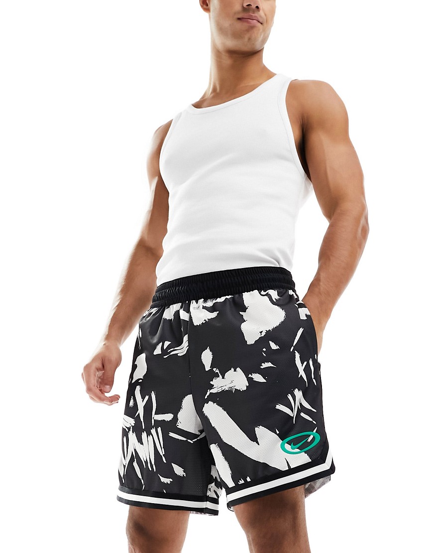 Nike Basketball Unisex Dna 6inch Shorts In Black And White