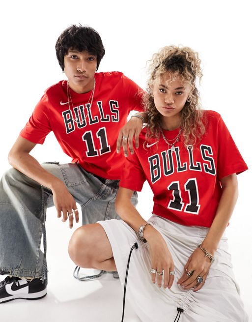 Nike Basketball Unisex – NBA Chicago Bulls Demar Derozan – Czerwony T-shirt z grafiką
