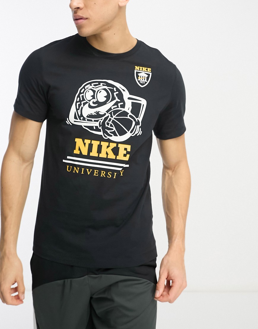 Nike Basketball University print t-shirt in black