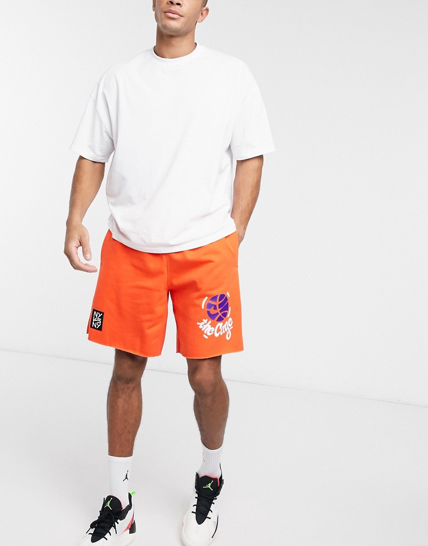 Nike Basketball West 4th fleece shorts in orange