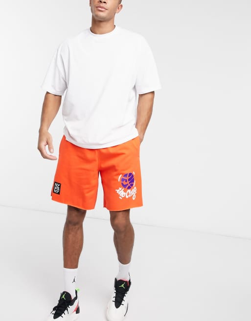 Orange store basketball shorts