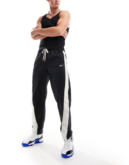 Nike black and cheap white popper track pants