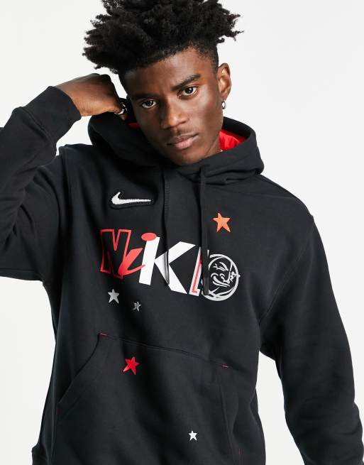 Nike air print discount pack hoodie in black