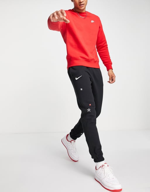 Nike black and online red sweatpants