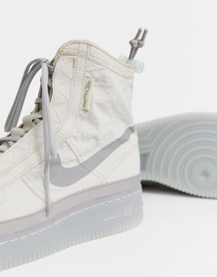 Nike beige Air Force 1 Shell trainers 