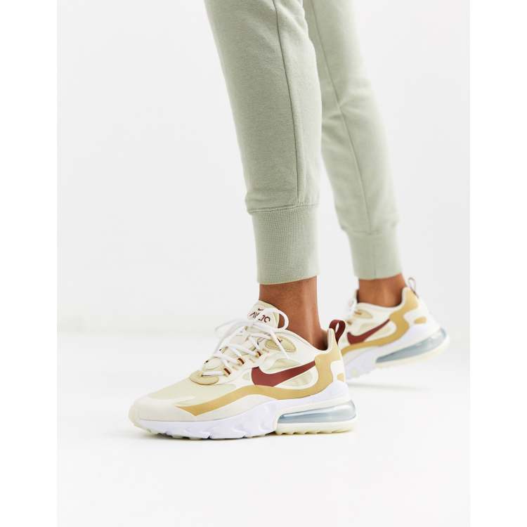 Nike air max 270 shop react women's team gold