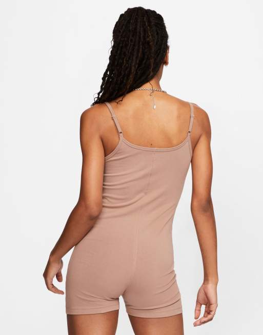 Nike – Beige unitard med Swoosh-logga, 2 av 4