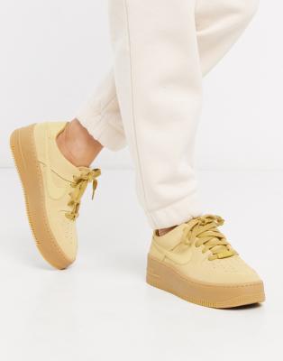 nike air force 1 sage low club gold